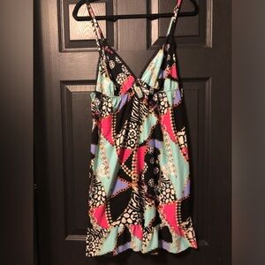 Colorblock Chain Print Lingerie/Tunic - Black, Turquoise & Pink
Vintage
Size M